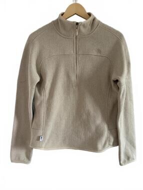 The North Face Beige Circular Design Fleece Pullover Half-Zip Size S Women's